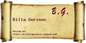 Billa Gerzson névjegykártya